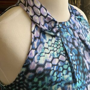 Halter cut blue turquoise purple snake look top